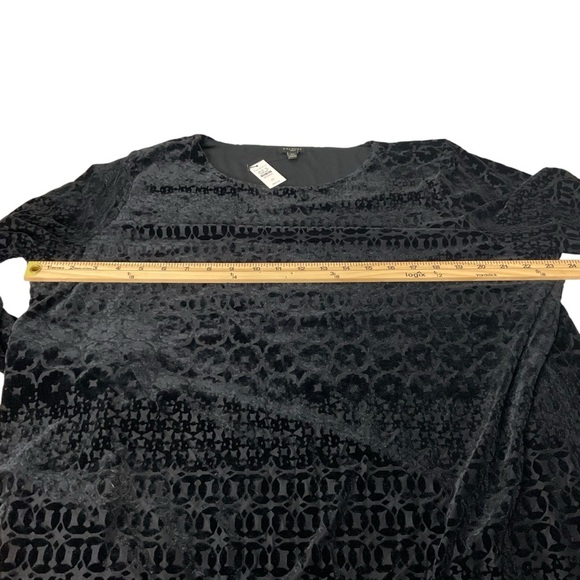 Talbots Black Scoop Neck Long Sleeve Bell Sleeve Blouse - Picture 7 of 8